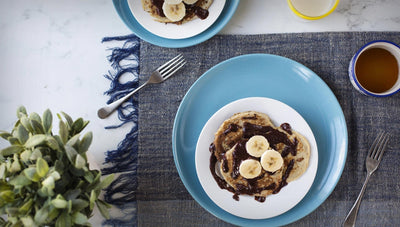 Simple Banana Protein Pancakes With Homemade Hazelnut Chocolate Sauce